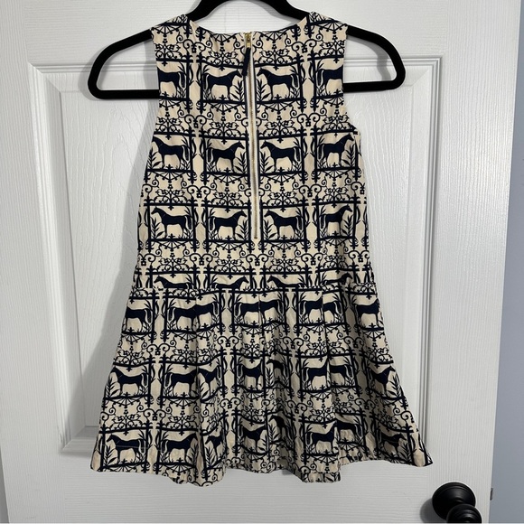 Crewcuts by J. Crew sz 8 girl's dress, cream/black horse pattern, cotton - Picture 12 of 12